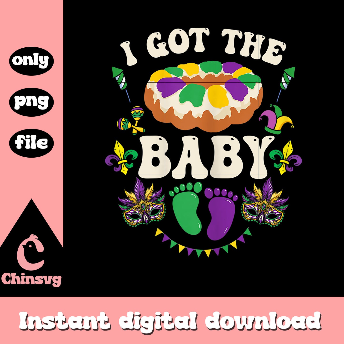 Donut baby mardi gras png, when is mardi gras this year​​ png