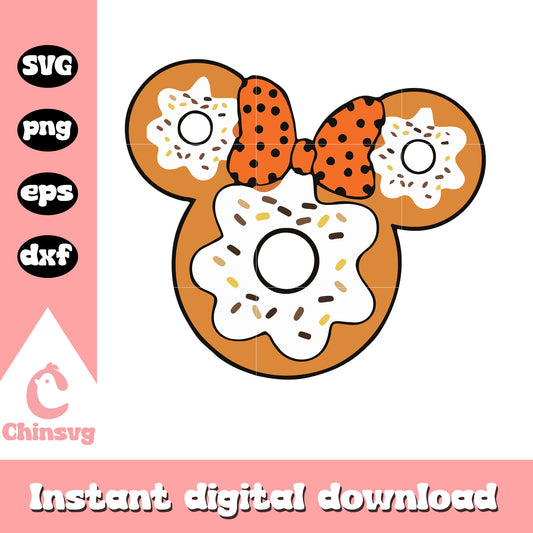 Donut minnie mouse head svg, minnie mouse head, disney svg