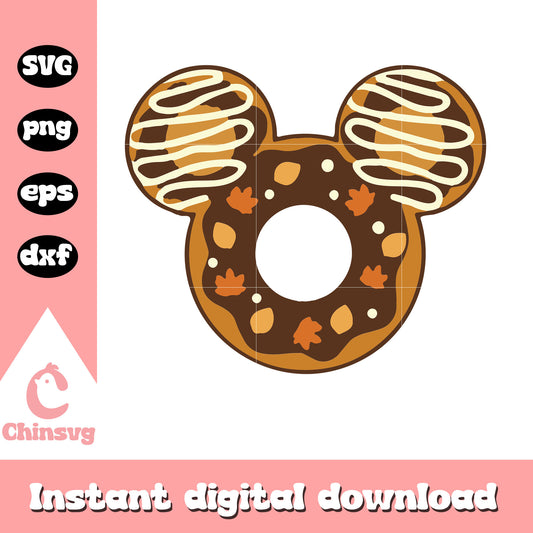 Donut mouse head autumn svg, mickey mouse head, disney svg