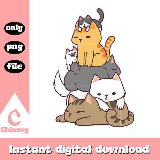 Doodle cute cats png, cute cats drawing png, doodle png