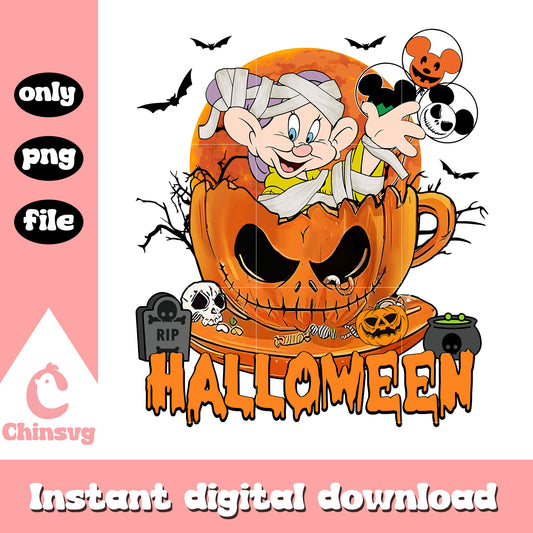 Dopey dwarf on halloween png, disney characters png