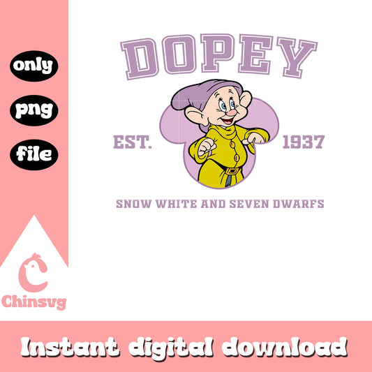 Dopey est 1937 snow white png, snow white and seven dwarfs cartoon png