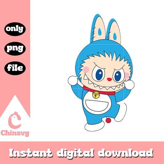 Doraemon labubu cosplay cute doll design png, doraemon character png