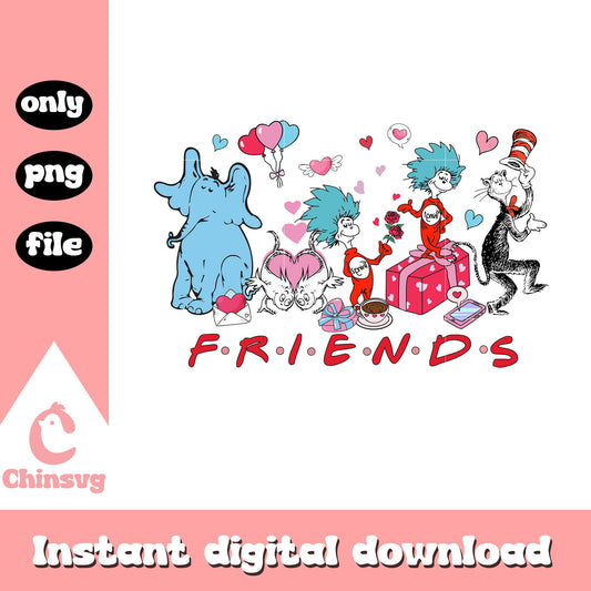 Dr.Seuss friends valentine png, dr.seuss characters png
