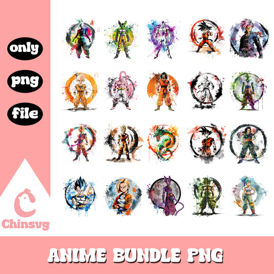 Dragon ball round design bundle png