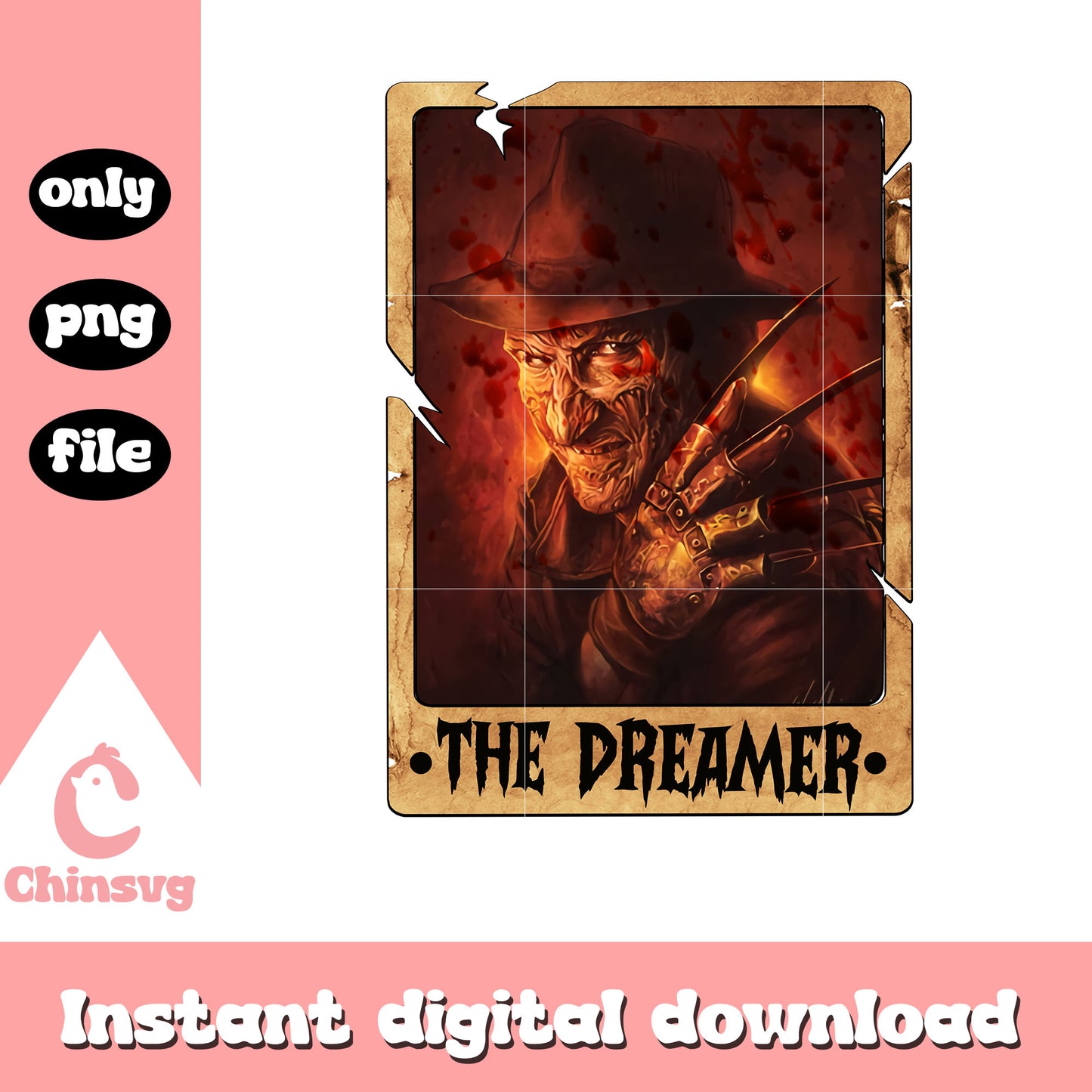 Dreamer horor tarot card design png, american horror stories png