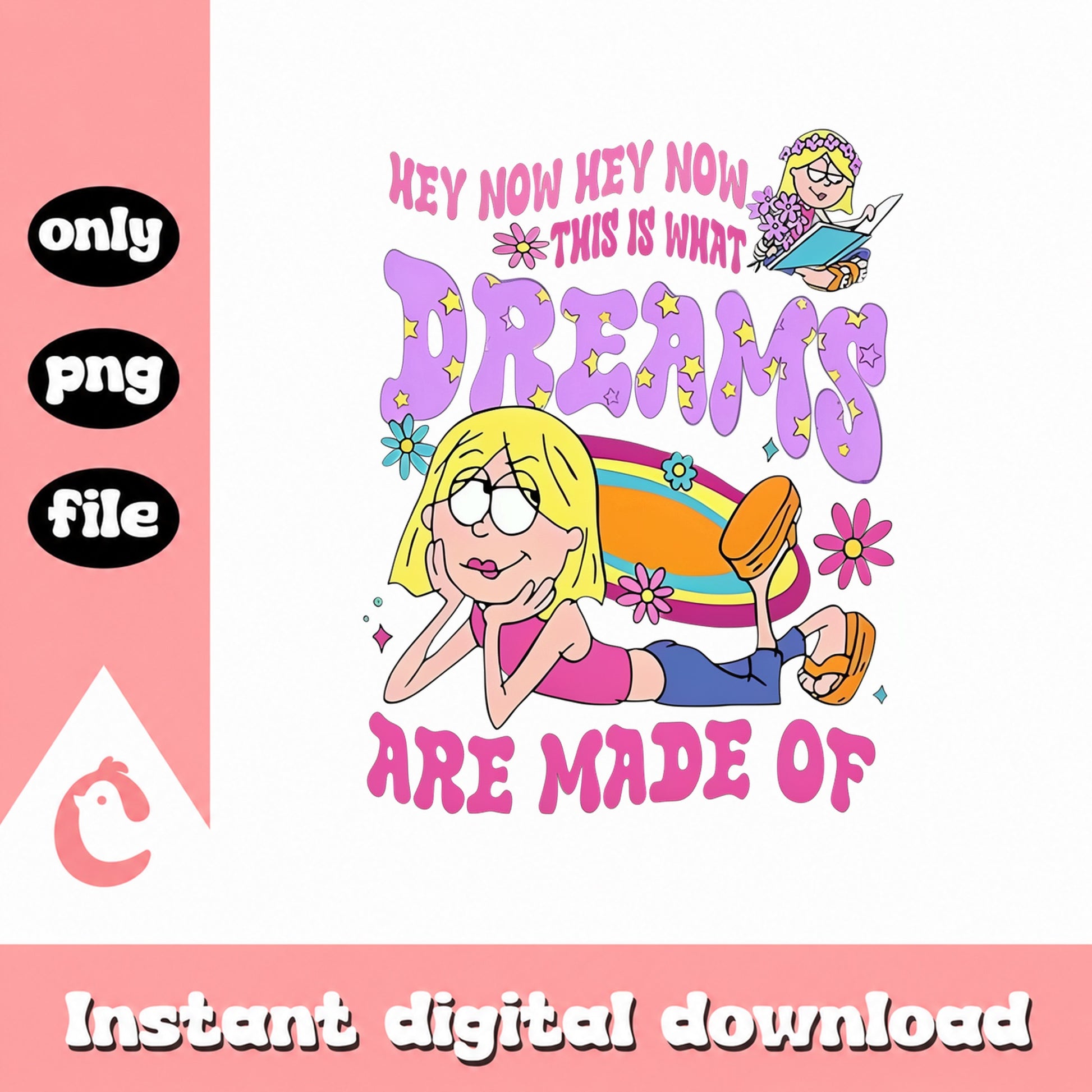 Dreams Are Made Of Retro PNG, Groovy 70s Clipart, Instant Download PNG
