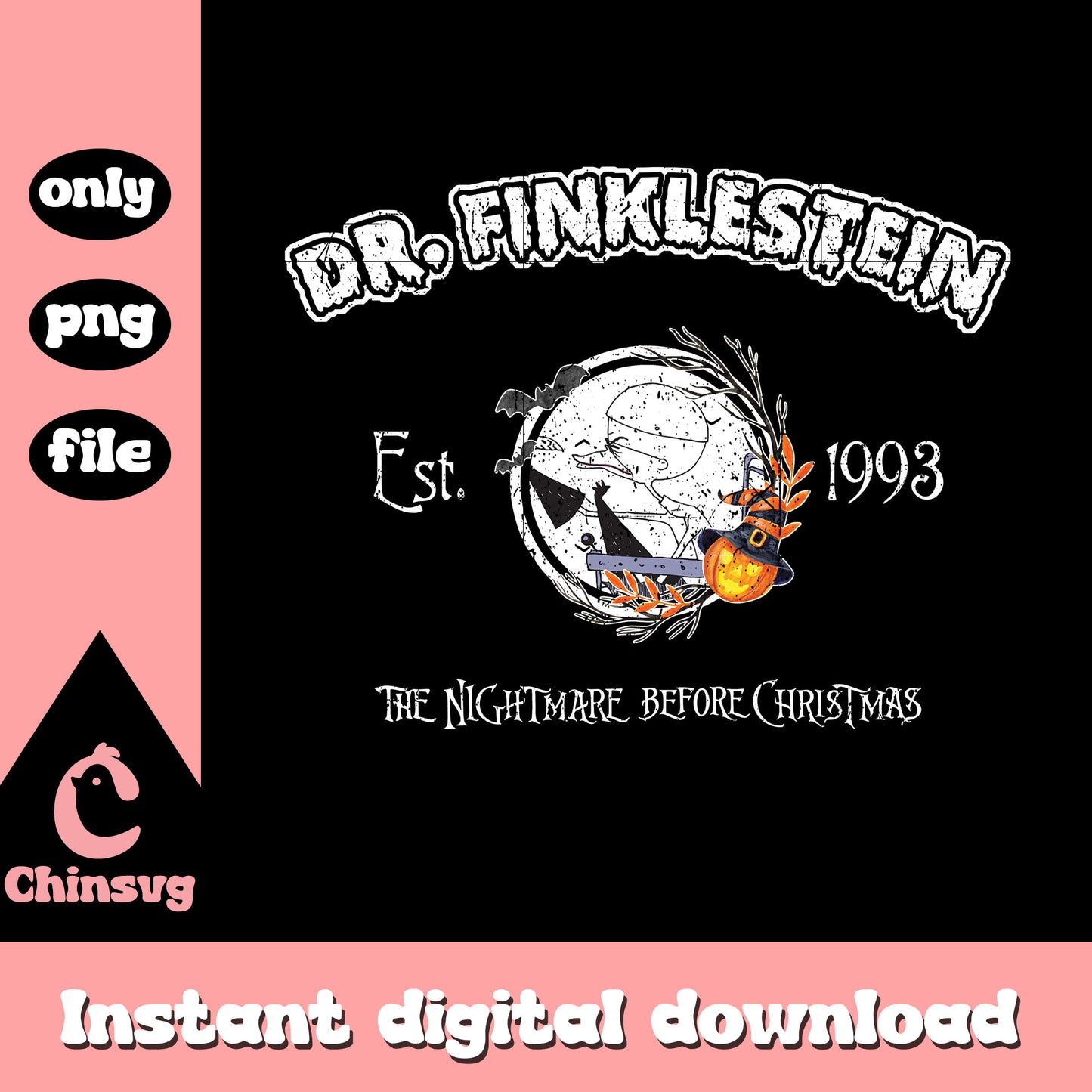 Dr finklestein est 1993 nightmare movie art png, dr finklestein png