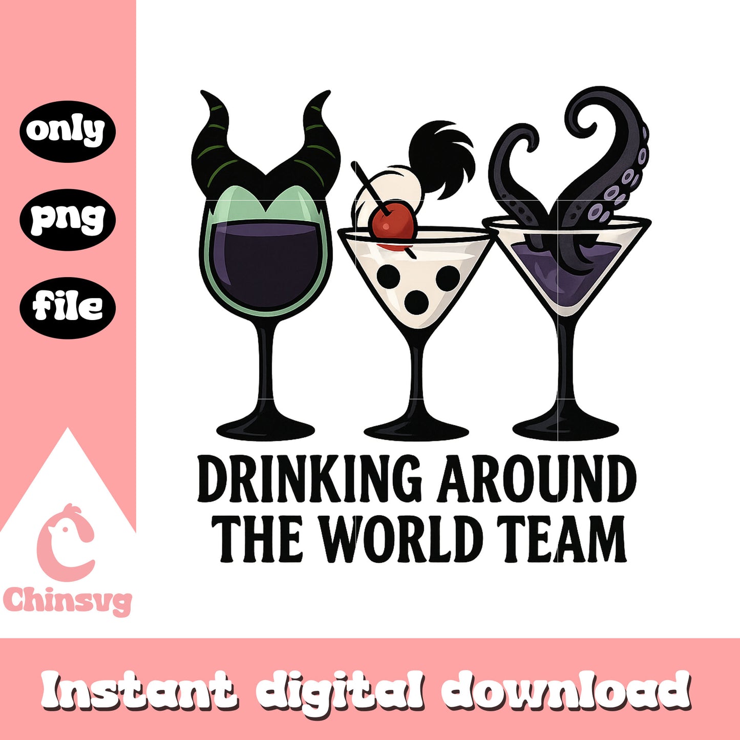 Drinking around the world team png, halloween decoration png