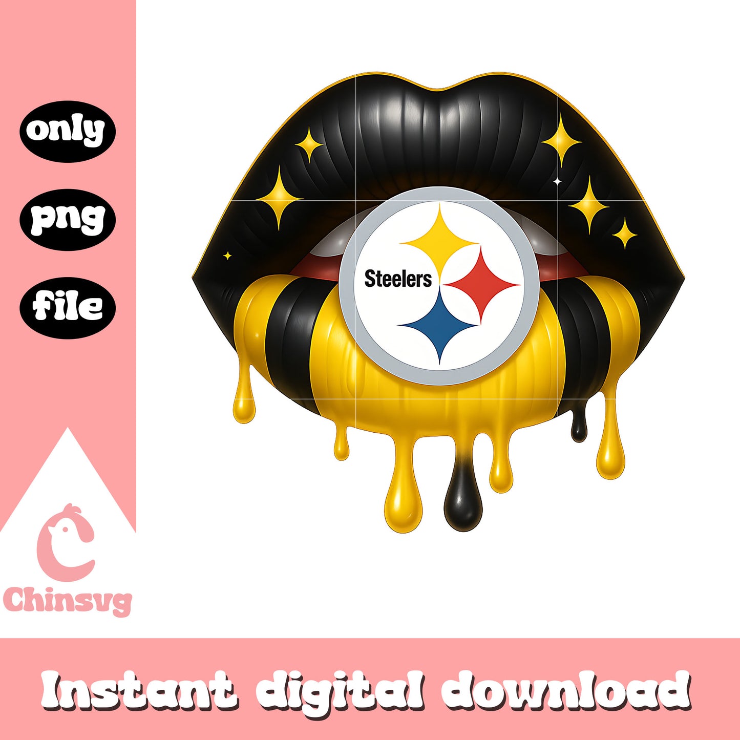 Dripping lips pittsburgh steelers png, pittsburgh steelers football​ png