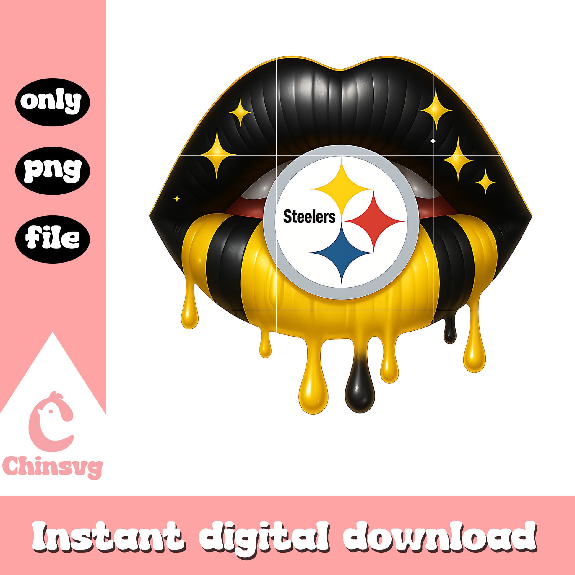 Dripping lips pittsburgh steelers png, pittsburgh steelers football​ png