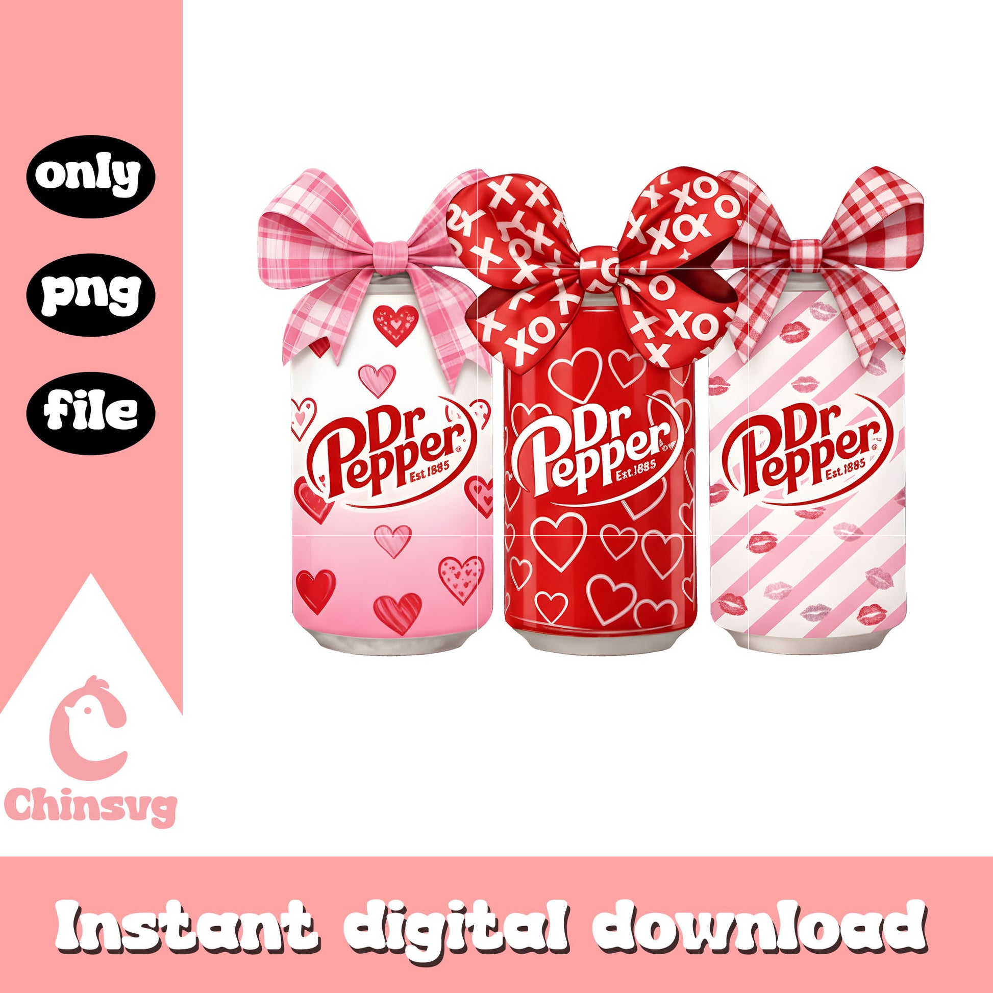 Dr pepper bow coquette design png, dr pepper valentines​ png