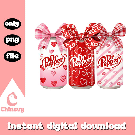 Dr pepper bow coquette design png, dr pepper valentines​ png