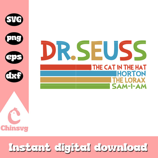 Dr seuss character colorful svg, dr seuss svg, cartoon svg
