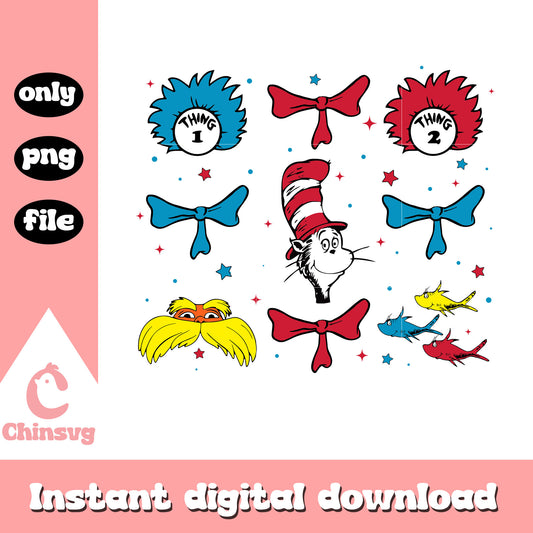 Dr seuss character face design png, dr seuss cast png, cartoon png