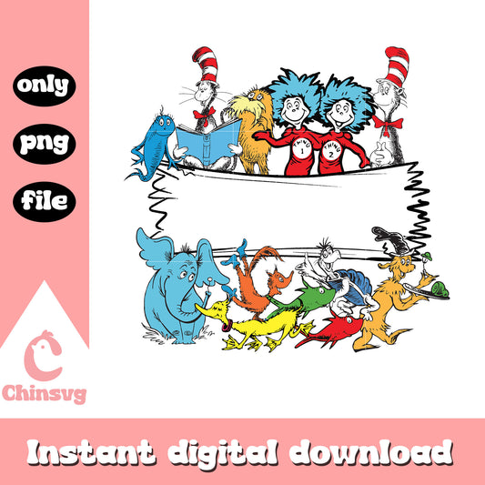 Dr seuss characters logo design png, dr seuss day pngg, logo png