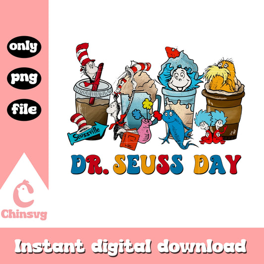Dr seuss day coffee cup design png, dr seuss png, coffee cup png