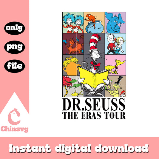 Dr seuss the eras tour png, dr seuss png, reading book png