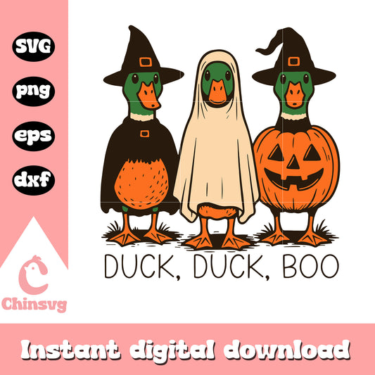 Duck duck boo hallowen design svg