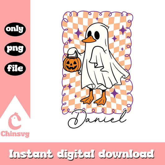 Duck costume ghost pumpkin daniel png, Duck ghost pumpkin png