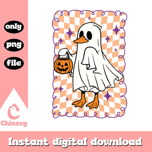 Duck costume ghost pumpkin png, Duck ghost pumpkin png