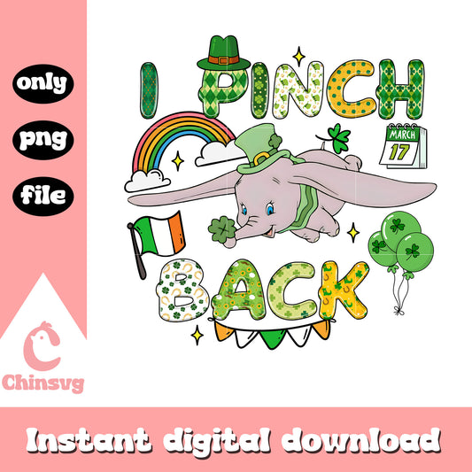 Dumbo I pinch back png, saint patrick day png, disney png