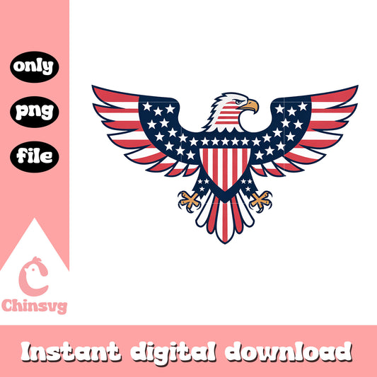 Eagle flying flag america design png, 4th of july png