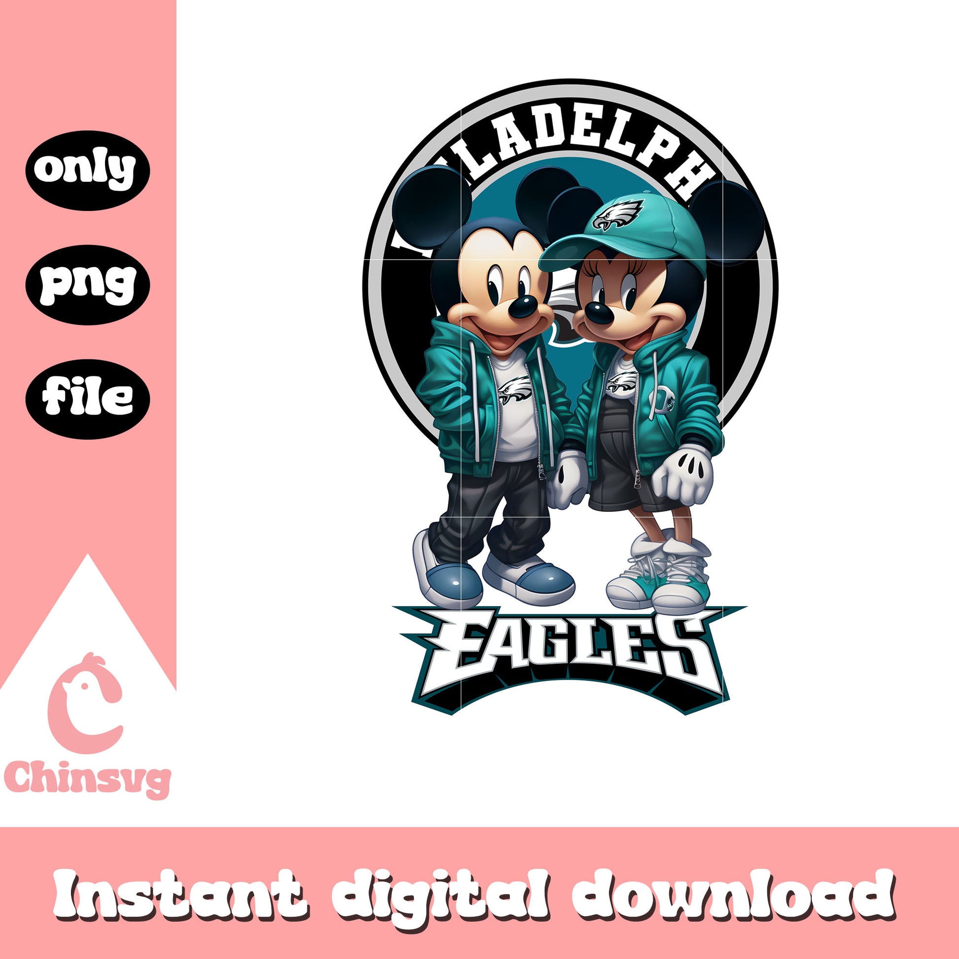 Eagles disney custom logo png, nfl philadelphia eagles​​​​​​​ png