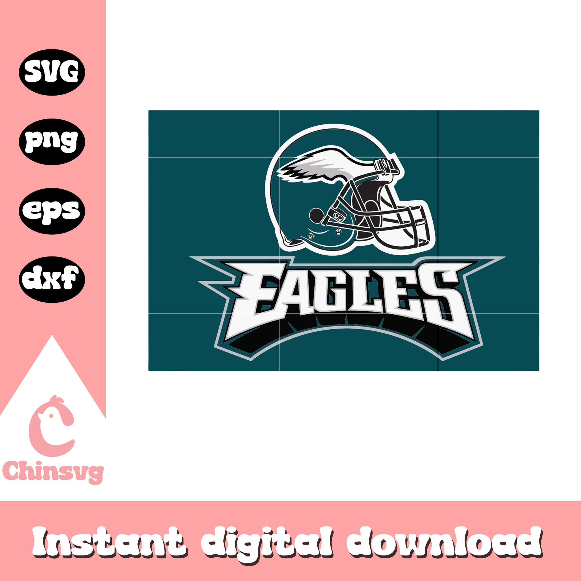 Eagles helmet logo design svg, philadelphia eagles svg