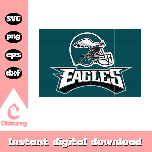 Eagles helmet logo design svg, philadelphia eagles svg