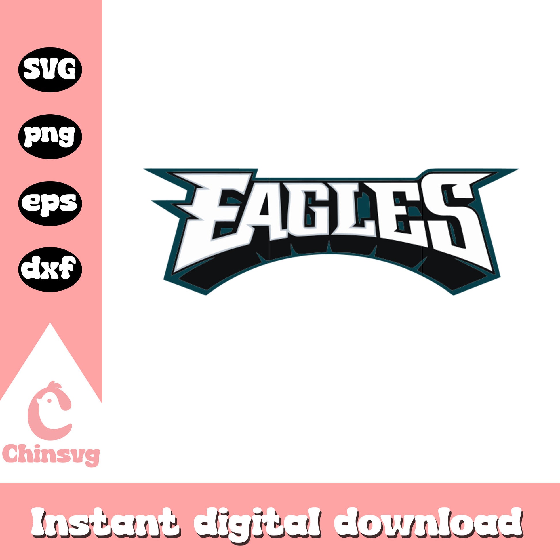 Eagles nfl football team text design svg, nfl teams svg