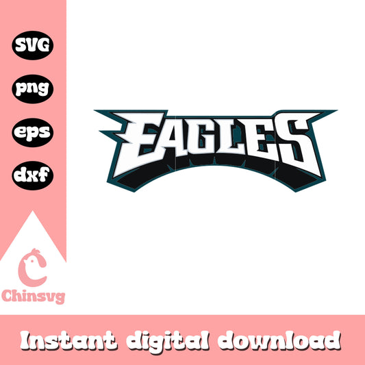 Eagles nfl football team text design svg, nfl teams svg