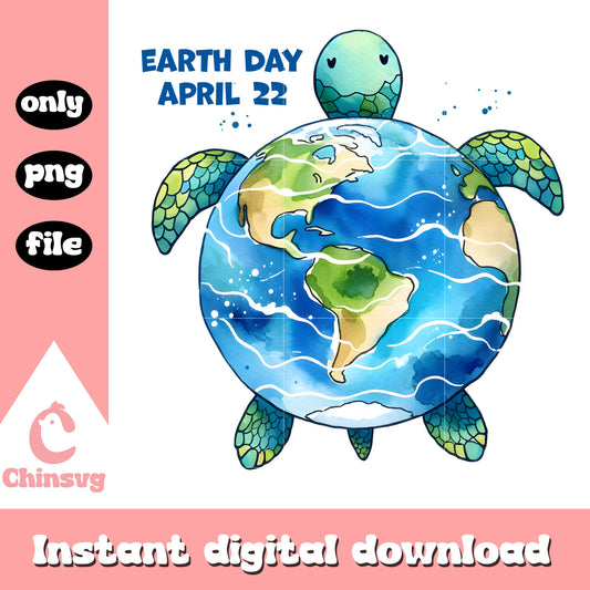 Earth day april 22 earth turle design png, earth to day png