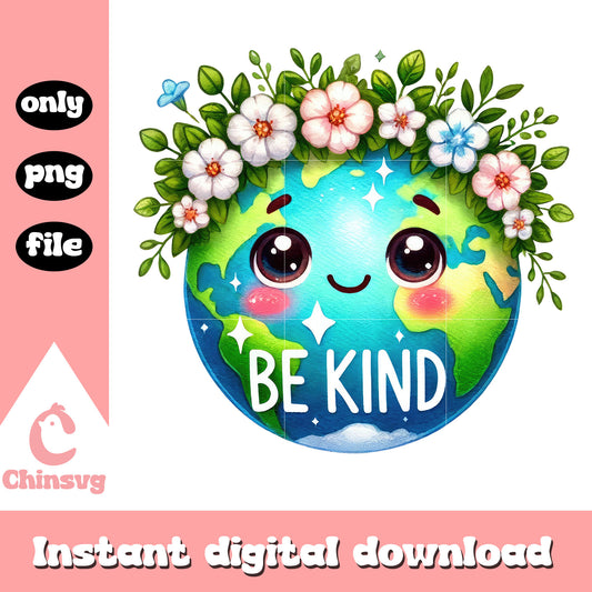 Earth garland be kind design png, google earth day quiz png