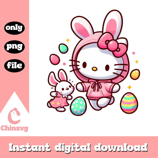 Easter bunny and hello kitty png, hello kitty png, easter bunny png