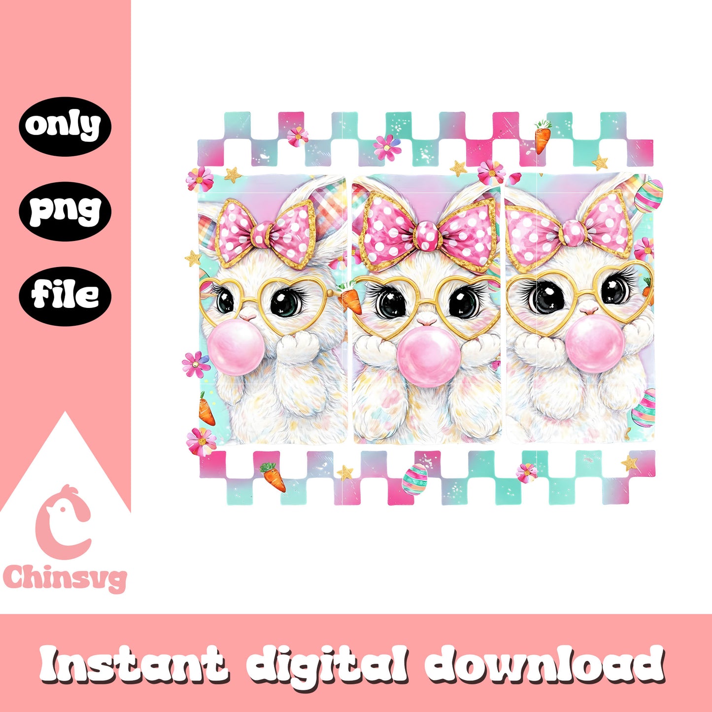 Easter bunny bubblegum png, easter bunny png, easter day png