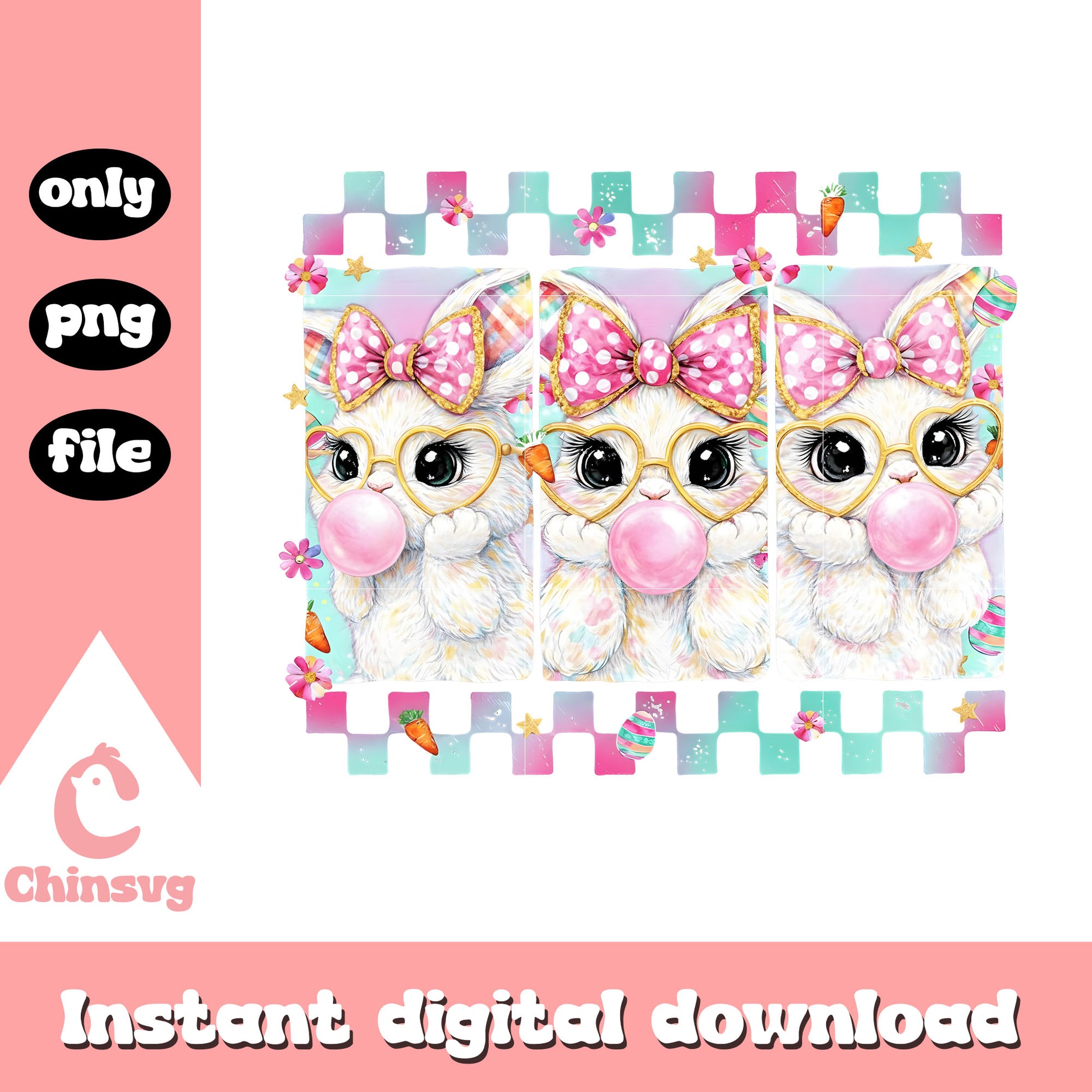 Easter bunny bubblegum png, easter bunny png, easter day png