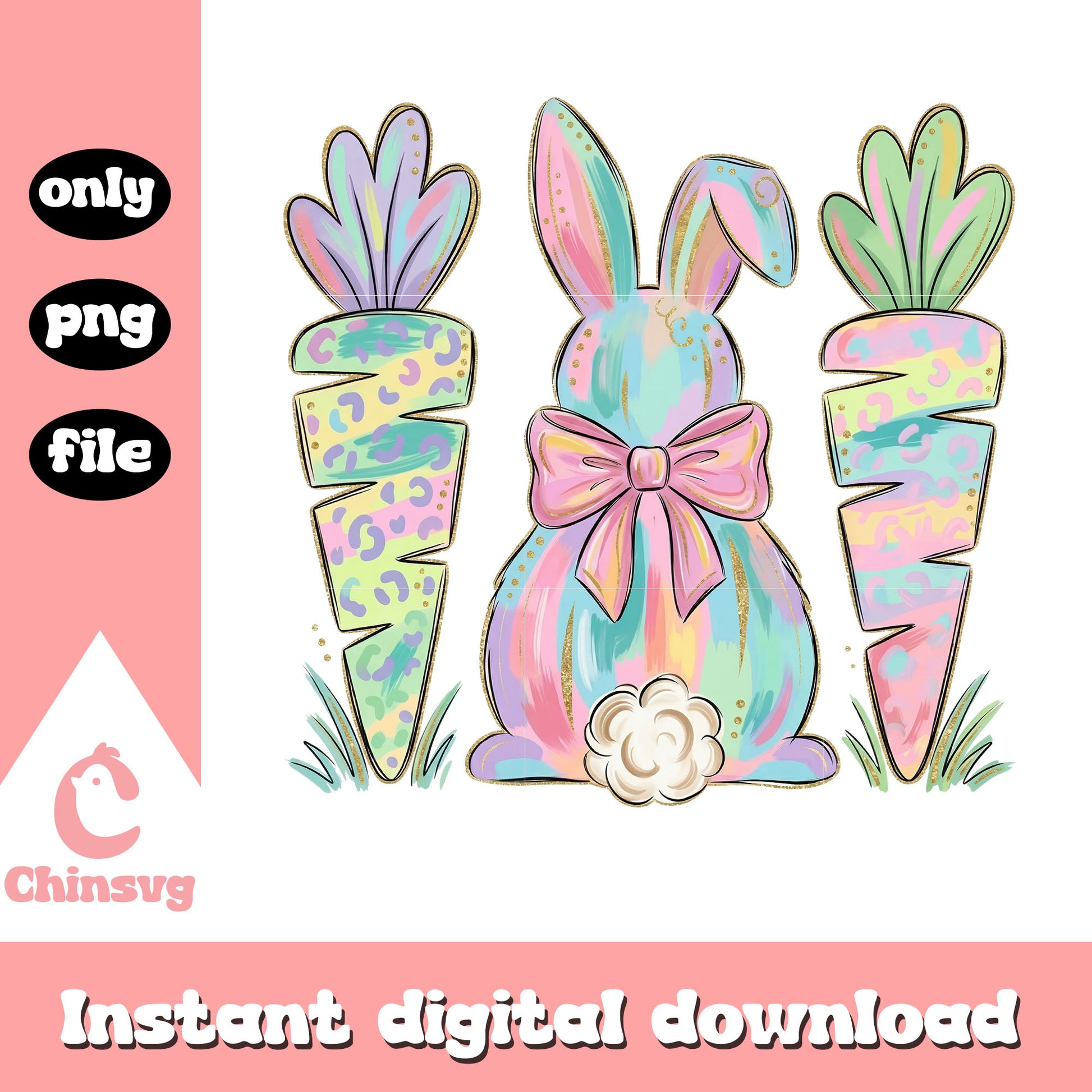 Easter bunny carrot watercolor png, rabbit easter bunny​ png