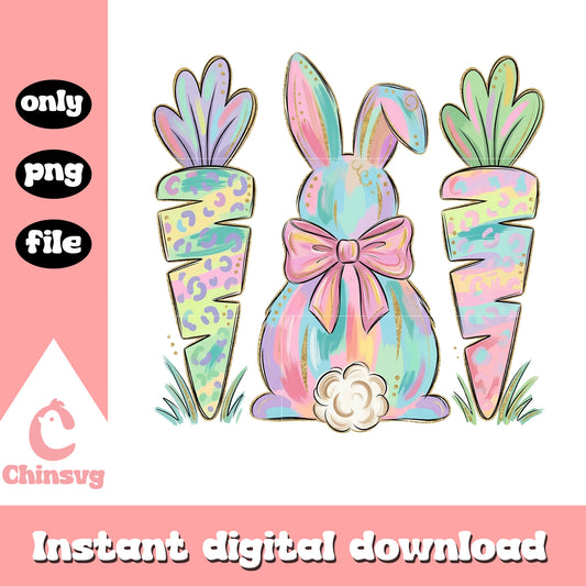 Easter bunny carrot watercolor png, rabbit easter bunny​ png
