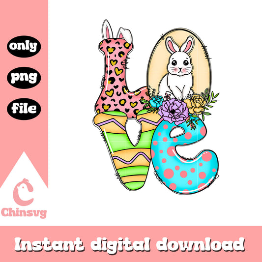 Easter bunny love easter pattern png, easter bunny png, love png