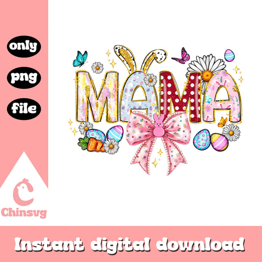 Easter day mama font design png, happy easter day png, mama png