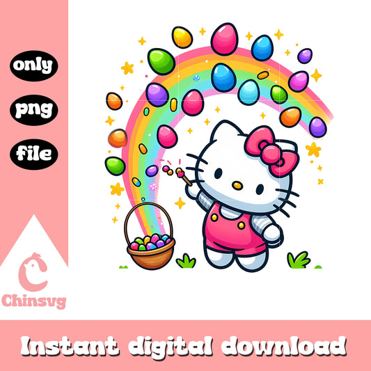 Easter eggs rainbow hello kitty png, hello kitty png, easter eggs png