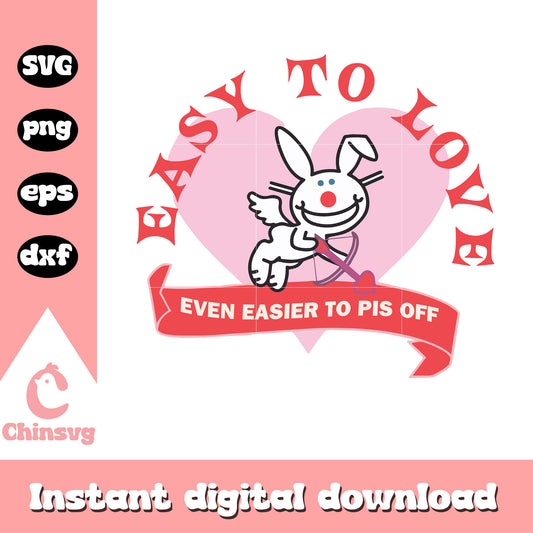 Easy to love even easier to pis off svg, cupid svg, valentine svg