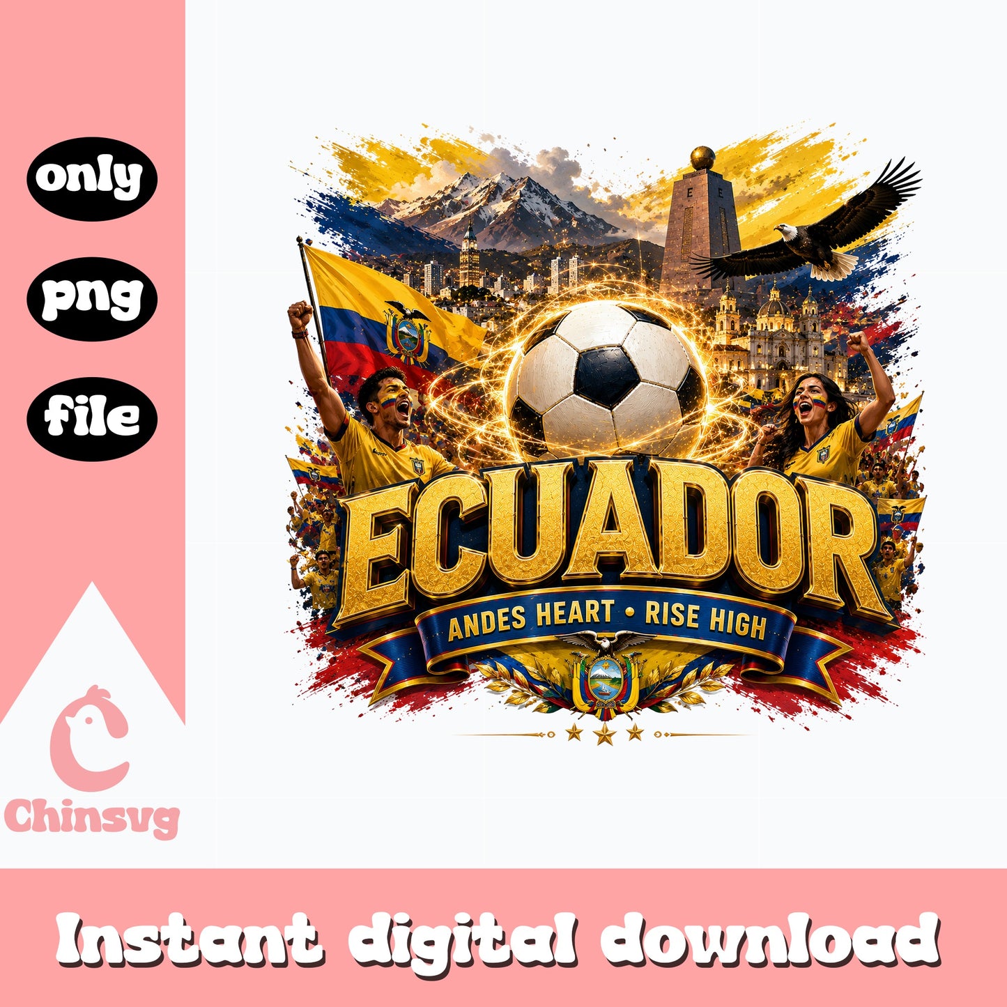 Ecuador Soccer PNG, Ecuador Football Fan Shirt, Soccer PNG