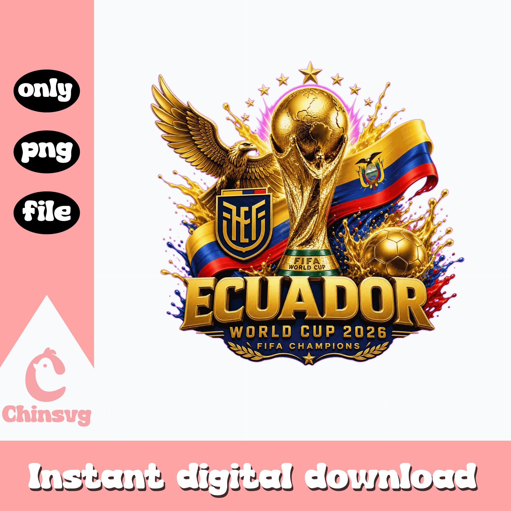 Ecuador World Cup 2026 PNG, FIFA Champions Soccer PNG, Ecuador Football PNG