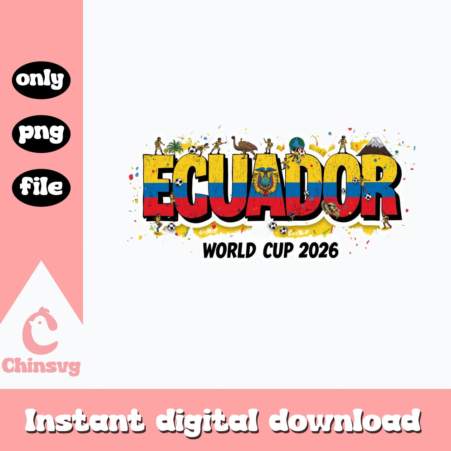 Ecuador World Cup 2026 PNG, Soccer Ecuador Flag, Football PNG