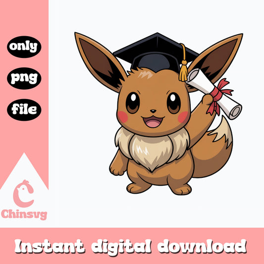 Eevee Graduation PNG, Pokemon Graduate PNG, Cute Pokemon PNG