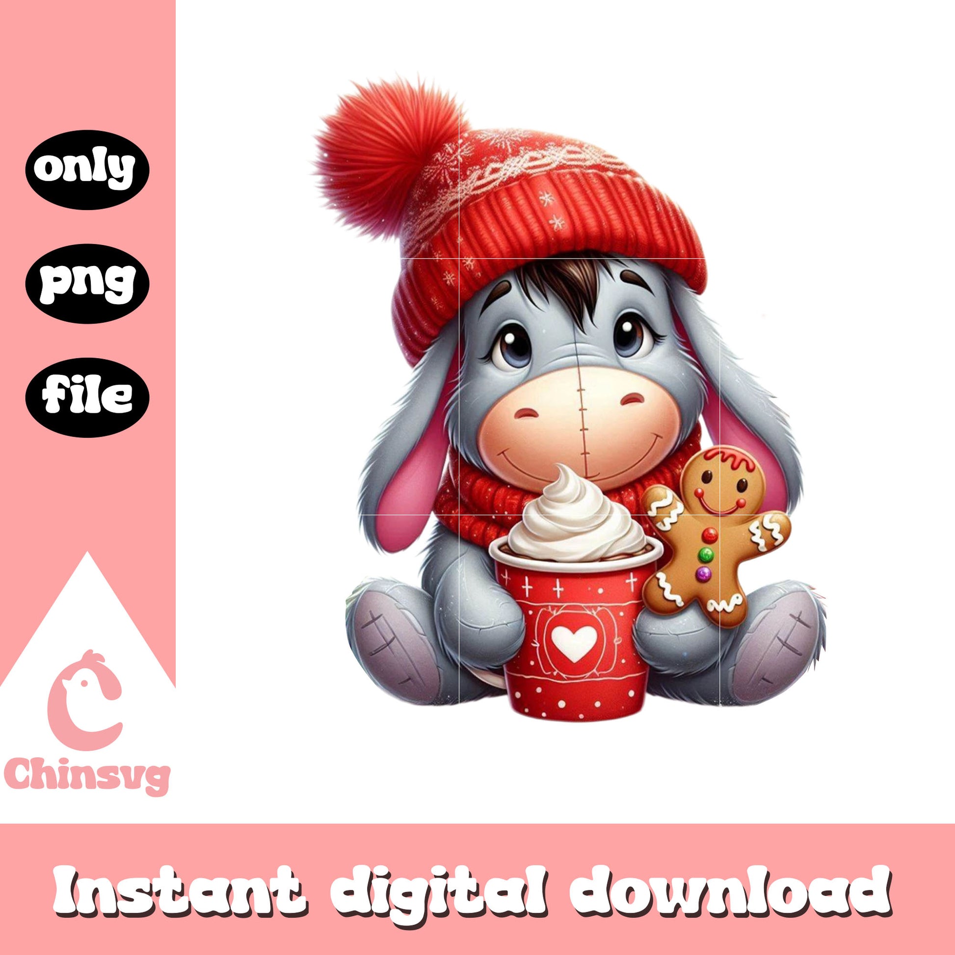 Eeyore character drink hot chocolate png, disney movies png