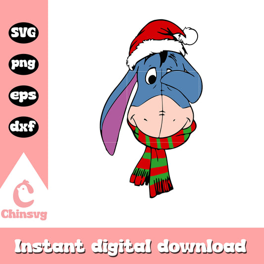 Eeyore santa hat svg, eeyore svg, winnie the pooh svg, chirstmas svg