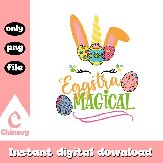 Eggstra magical unicorn face design png, unicorn bunny​ png